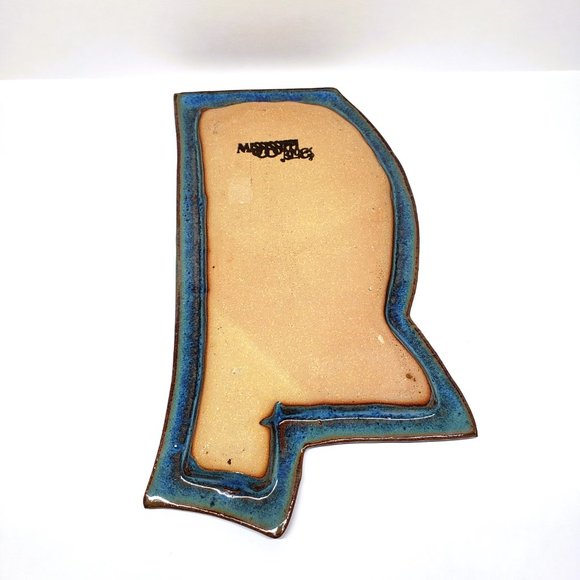 Artisan Blue Ceramic Serving Platter - Picture 3 of 4